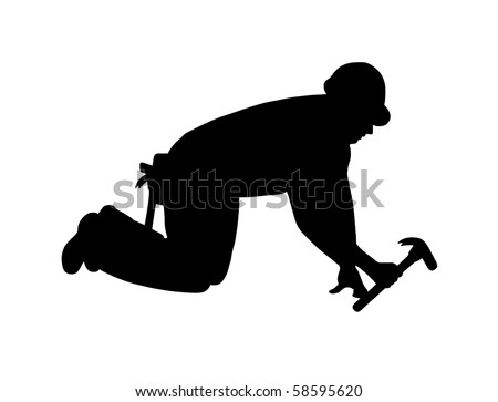 Worker With Hammer Silhouette Stock Photo 58595620 : Shutterstock
