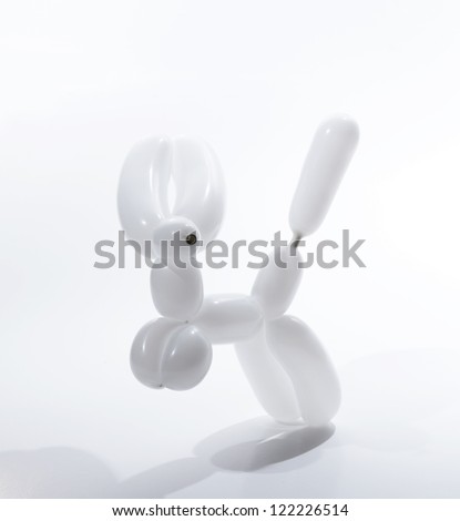 white animal balloon action pose