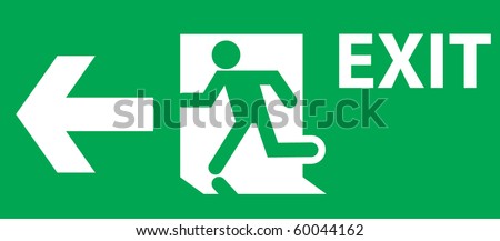 Emergency Exit Sign Left Side Stock Vector 60044162 : Shutterstock