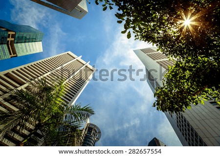 Hot Sunny Day With Buildings And Sky