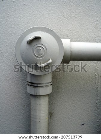 Galvanized steel pipe with tee, elbow, fitting and valve, water piping system