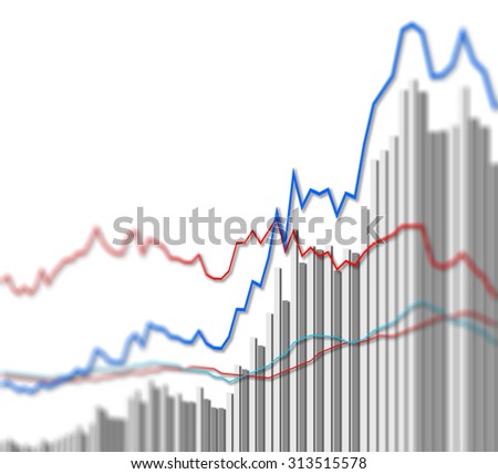 Graph chart of stock market investment trading