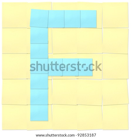 reminder note alphabet ( Note Pad style ) letters