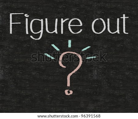business idioms written on blackboard with question mark, figure out