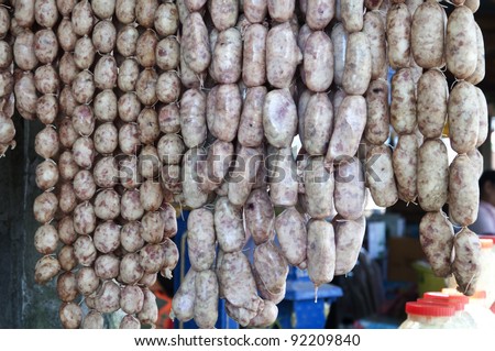 thai sausage one kind to store food in thai tradition food