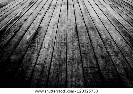 texture of wooden boards floor Black and white