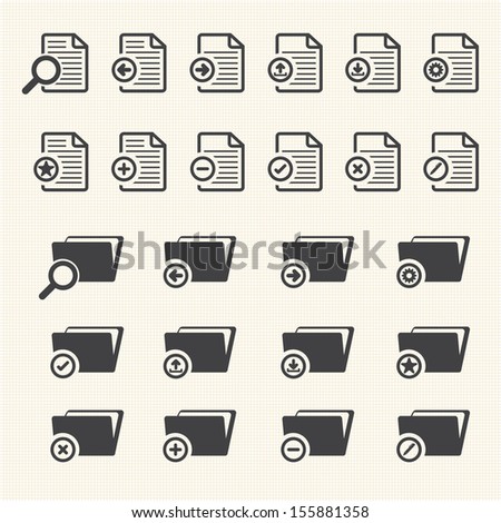 Big Data icon set, Documents and File Folder