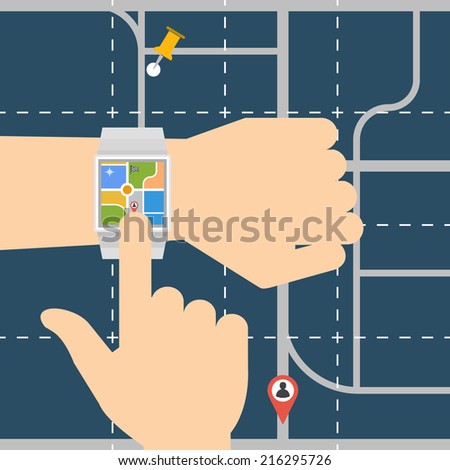 Map navigation with smart watch