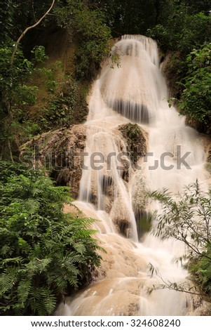 Deep forest waterfall , The waterfall named Huai Rong Kwang waterfall in Phrae province , Thailand