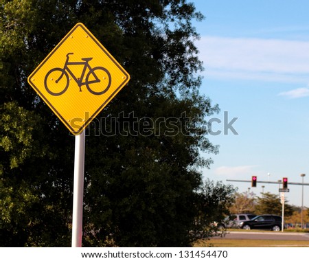 Yellow Bicycle Sign