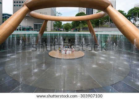 SINGAPORE - JULY 10:Fountain of Wealth landmark of Singapore on July 10, 2015 in Singapore. Singapore is a world famous tourist city with highly developed economic infrastructure.
