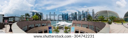 SINGAPORE - JULY 10: Singapore business buildings area on July 10, 2015 in Singapore. Singapore is a world famous tourist city with highly developed economic infrastructure.