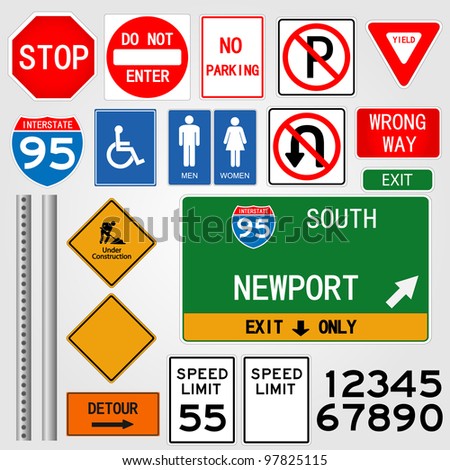 Road Signs Illustration - 97825115 : Shutterstock