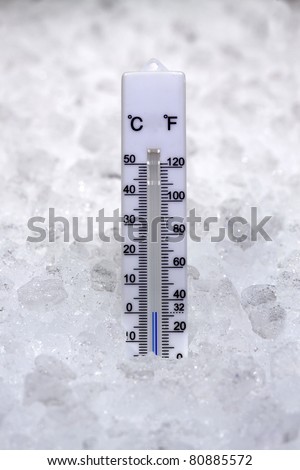 Thermometer At Zero Degrees Stock Photo 80885572 : Shutterstock