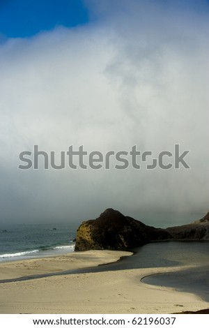 Fog approaching little Sur on the California coastal highway.