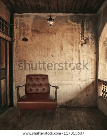 chair in old grunge room