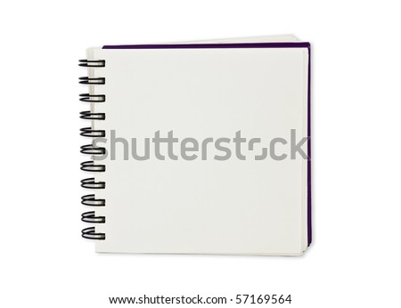 Paper spiral notebook on white background
