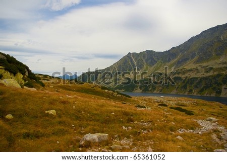 High mountains in the Europe. Landscape with mountain path. Poland, Tatra mountain