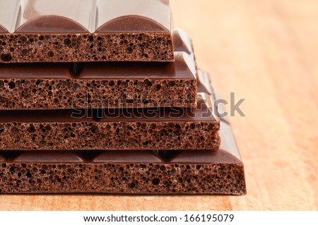 porous black chocolate in the photo