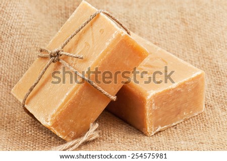 two bare of brown soap