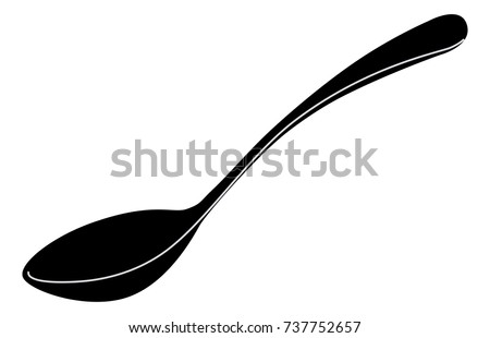Silhouette of a metal spoon