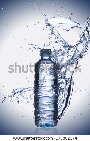 Water Splash on Water Bottle