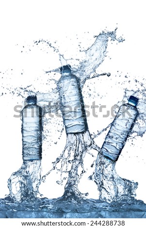 Water Splash On Drinking Water Bottle