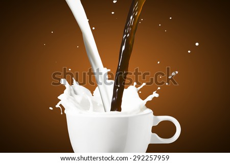 Milk Splash With Coffee Pour