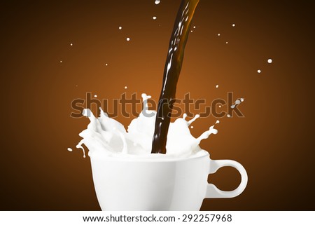 Milk Splash With Coffee Pour