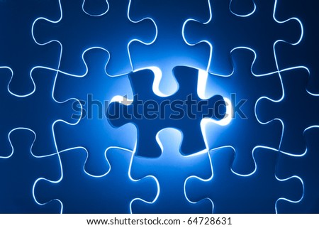 Missing jigsaw puzzle piece, business concept for completing the final puzzle piece
