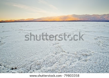 Salt in Badwater Basin,Death Valley, California.  The lowest point in north America,