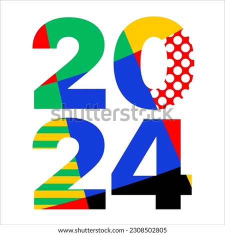 Vector illustration. Colorful numbers 2024.