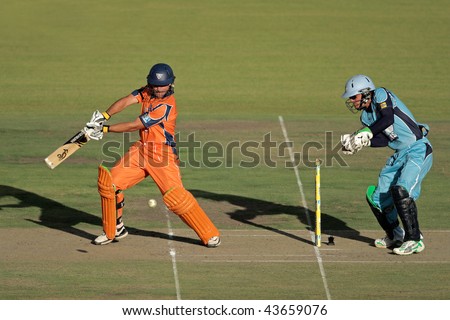 BLOEMFONTEIN, SOUTH AFRICA - DECEMBER 22: Action during a one-day cricket match between the Eagles and Titans (Titans won by four wickets) December 22, 2009 in Bloemfontein, South Africa.
