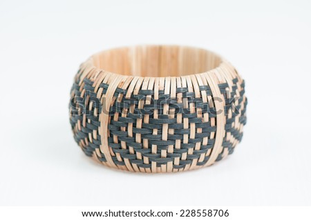 Wooden black bracelet isolated on the white