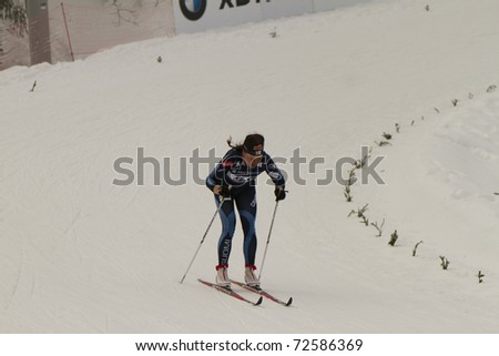 OSLO - FEB 24: FIS Nordic World Ski Championship, Krista Lahteenmaki, Holmenkollen, Oslo February 24, 2011 in Oslo, Norway