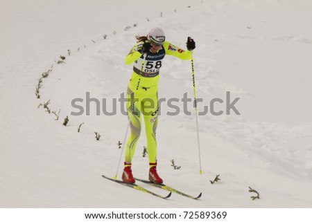 OSLO - FEB 24: FIS Nordic World Ski Championship, Petra Majdic, Holmenkollen, Oslo February 24, 2011 in Oslo, Norway
