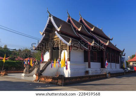 Beautiful Thai temple style and buddhist art decoration in Thailand.