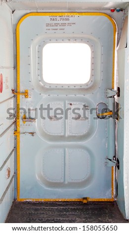 door of military plane inside