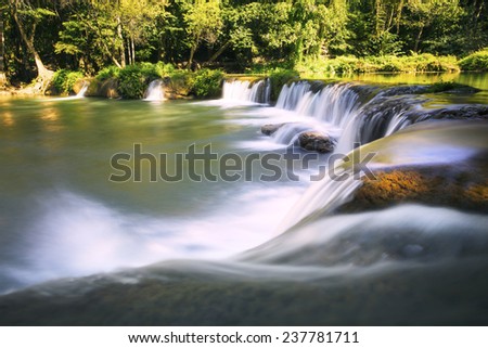 beautiful waterfalls in pure deep forest of thailand national park