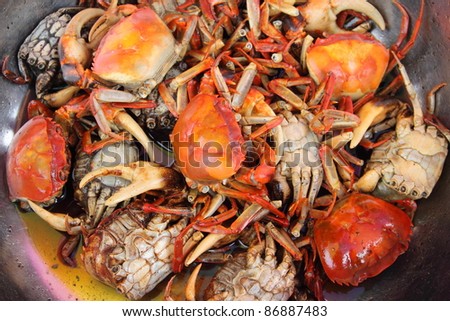 fresh water crab boiled for easy food