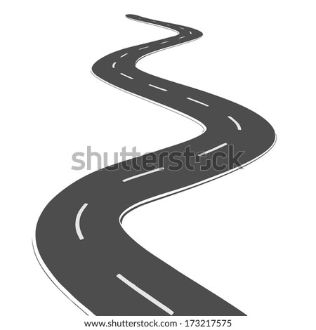 Winding Road Stock Vector Illustration 173217575 : Shutterstock