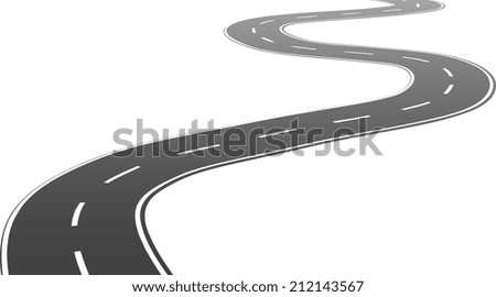 Winding road. Vector 