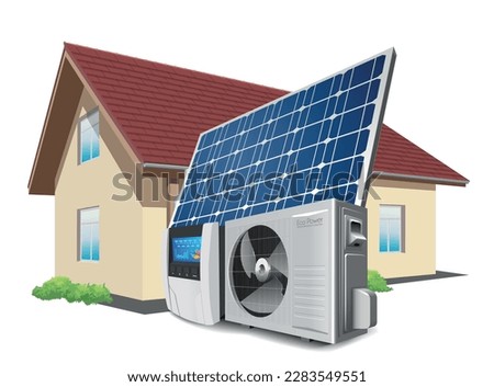 Heat pump, inverter and solar panel as a green energy system concept