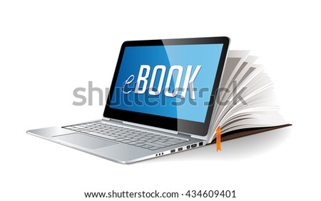 Ebook concept - laptop as electronic book