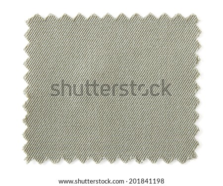 natural fabric swatch samples isolated on white background