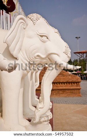 Elephant Carve In Royal Flora Ratchapruek Of Thailand