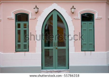 Pink door and window