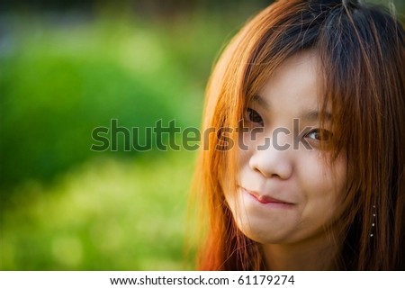 beautiful smiling headshot asia girl