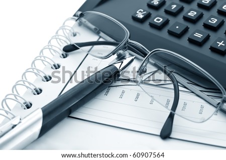 Scientific Calculator with pen and glasses