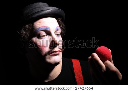 Clown portrait with red nose